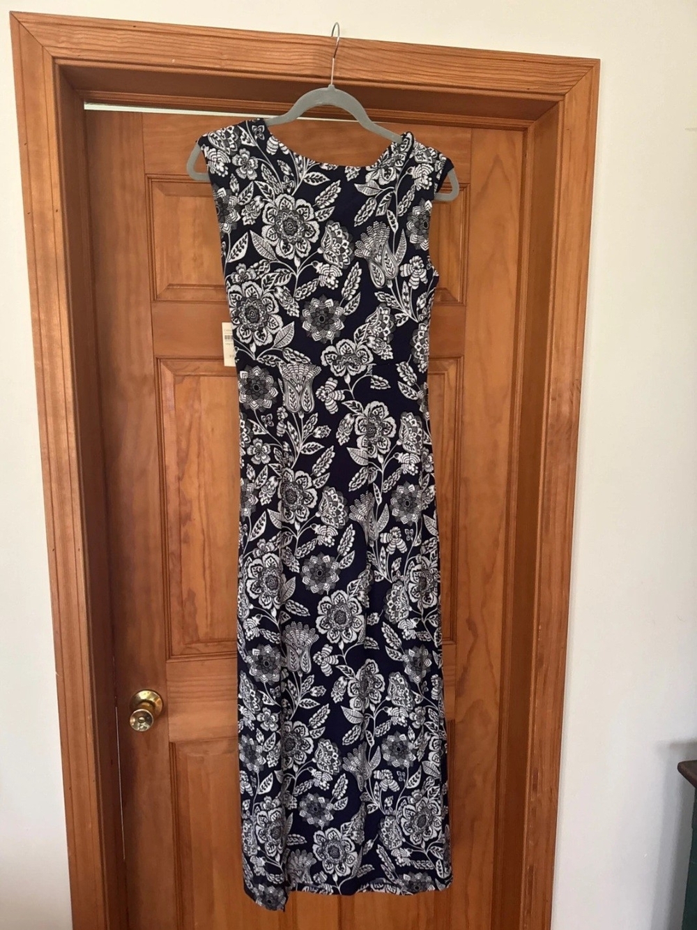 Coldwater Creek Navy and White Floral Maxi Dress